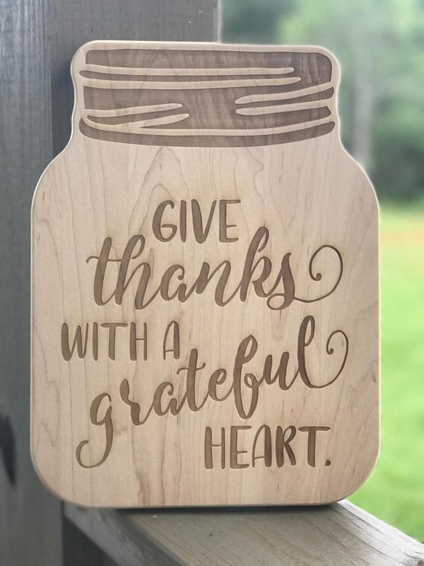 Thankful Mason Jar Cutting Board