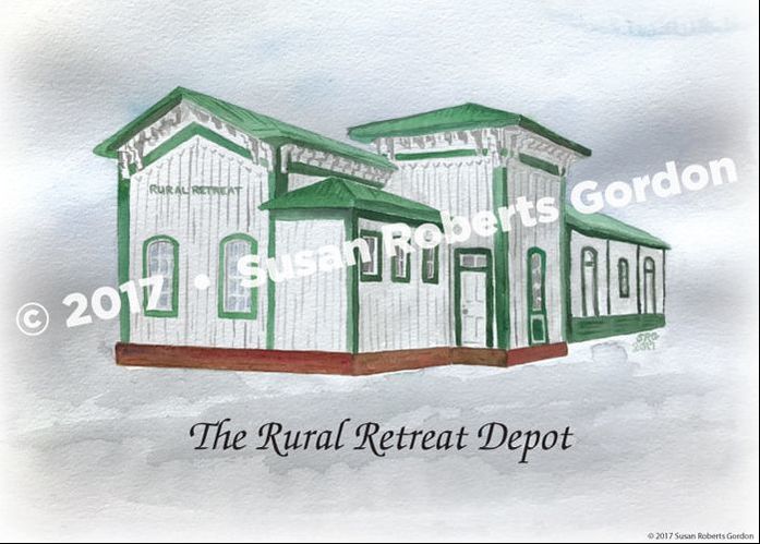 Rural Retreat Depot Watercolor