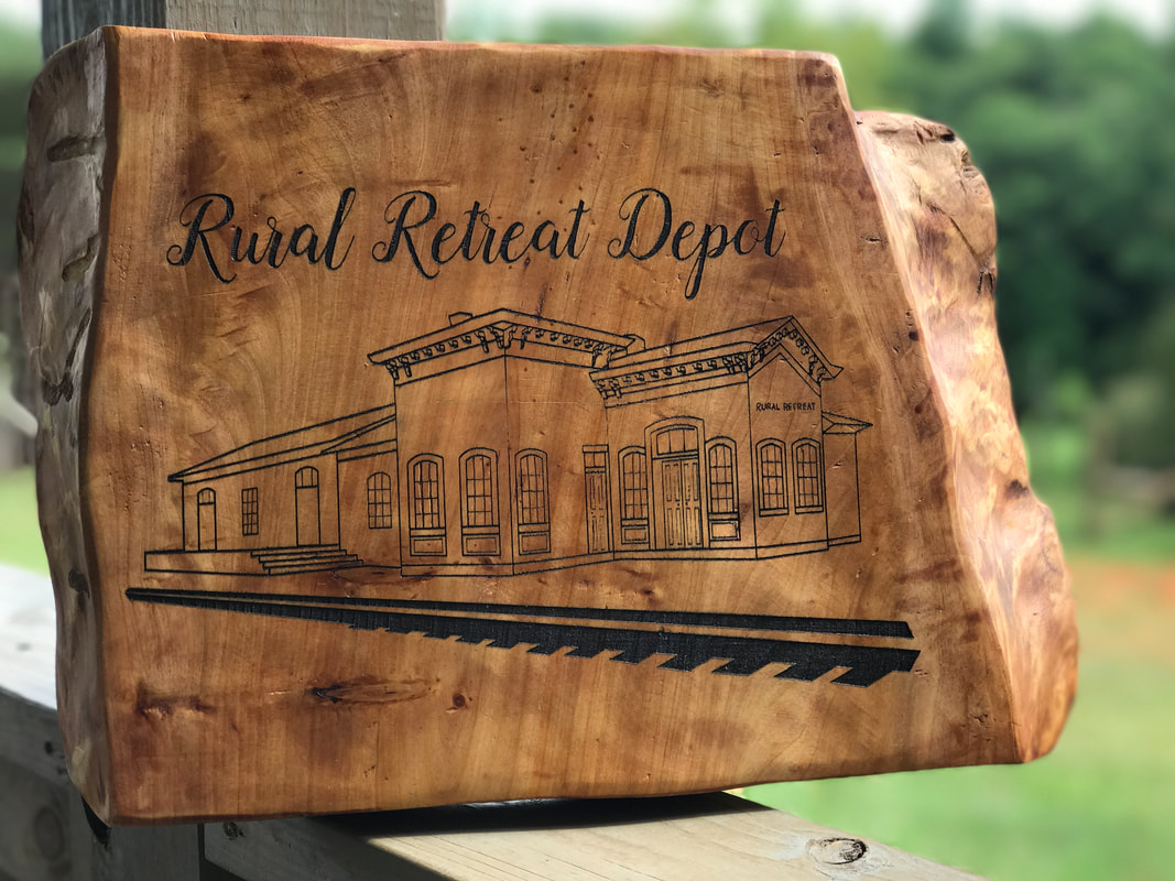 Rural Retreat Depot Decorative Board