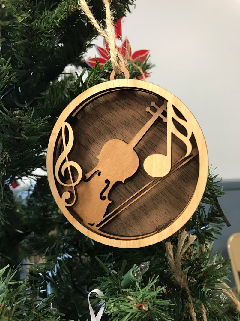 3 Layer Fiddle Ornament