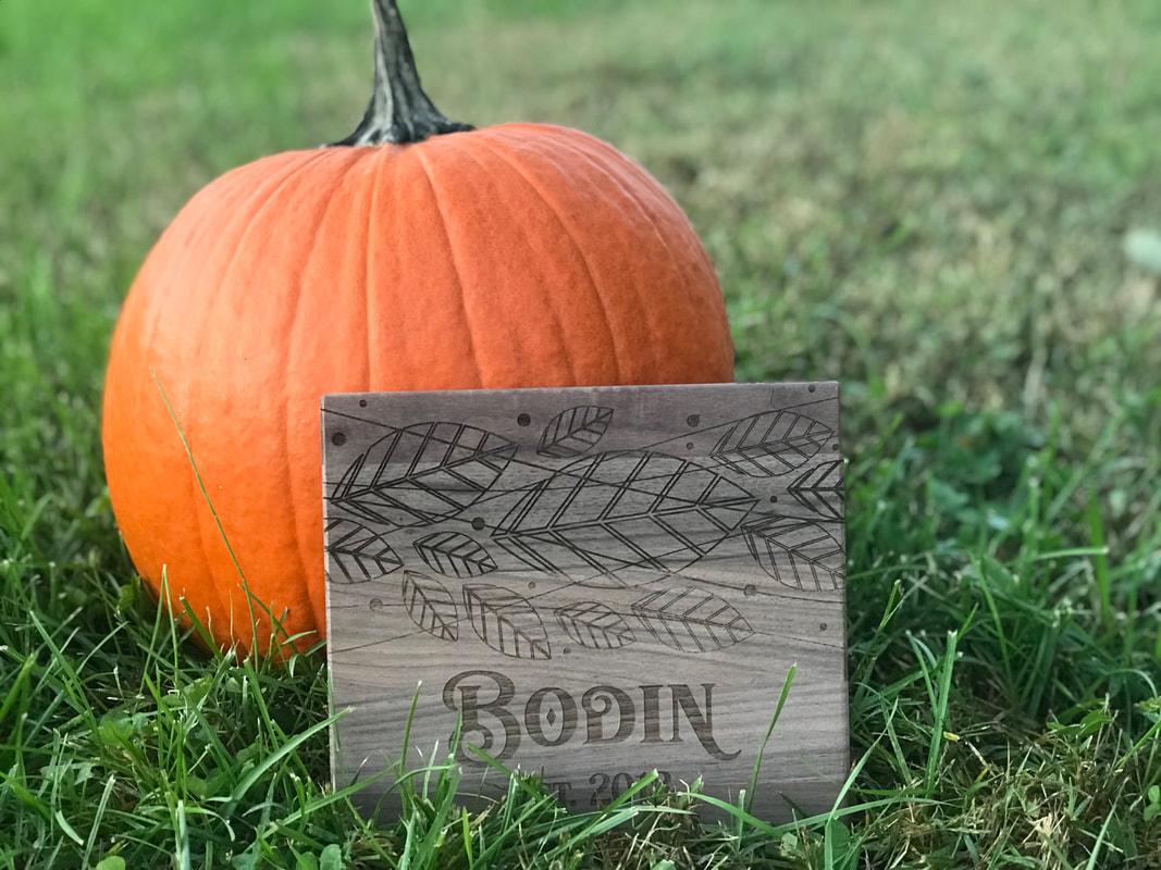 Autumn Theme Walnut Cutting Board