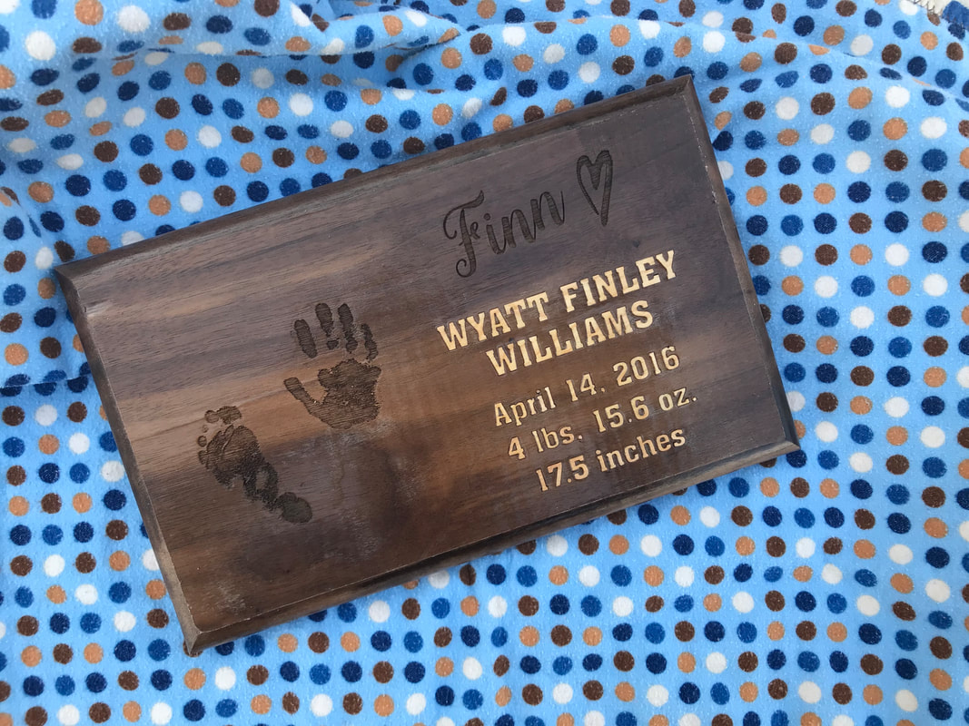 Baby Inlaid Walnut Plaque